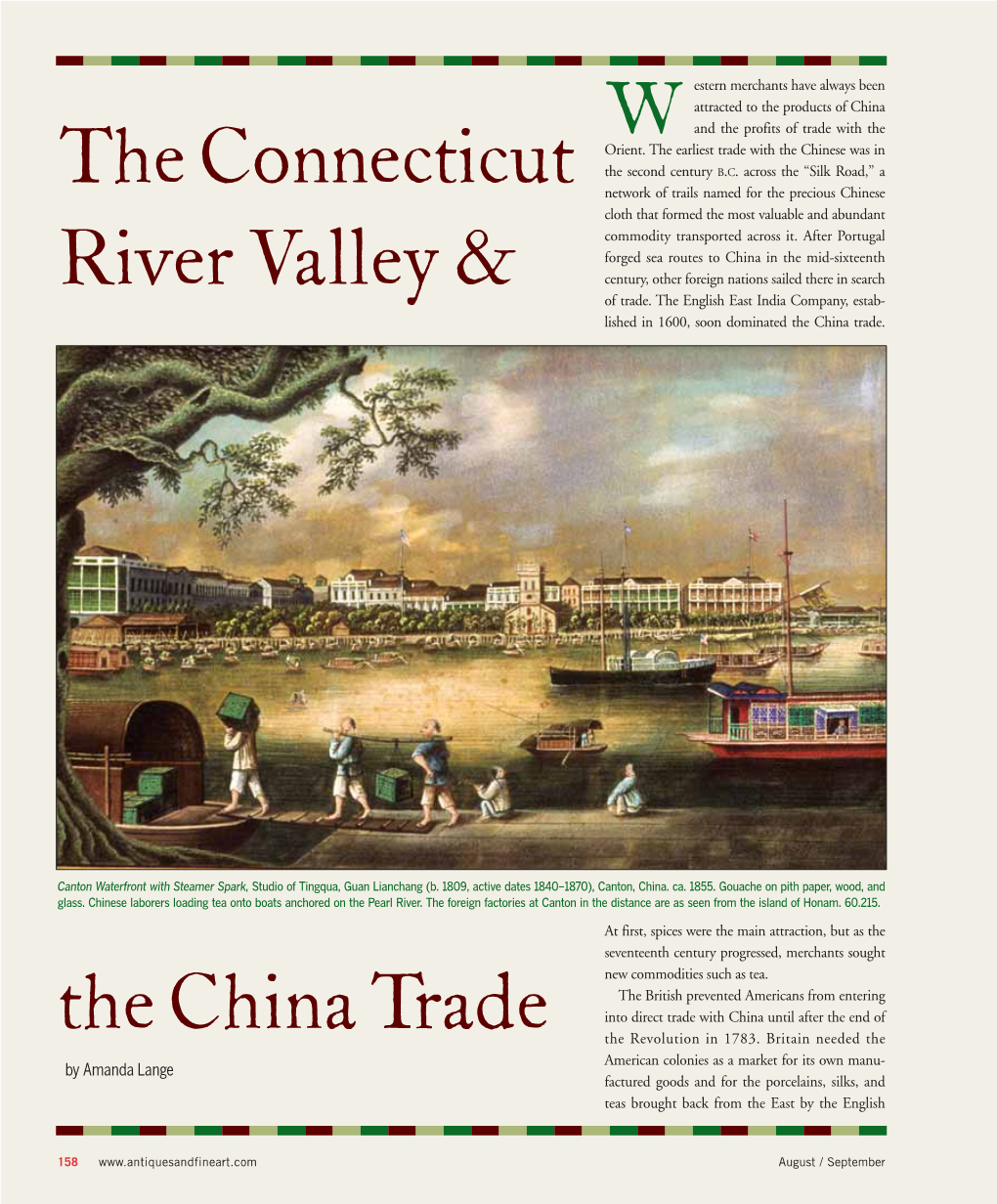 The Connecticut River Valley & the China Trade