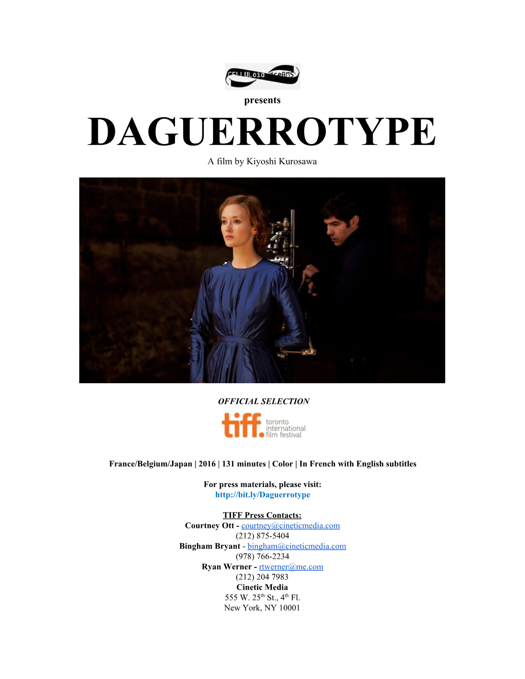 DAGUERROTYPE a Film by Kiyoshi Kurosawa