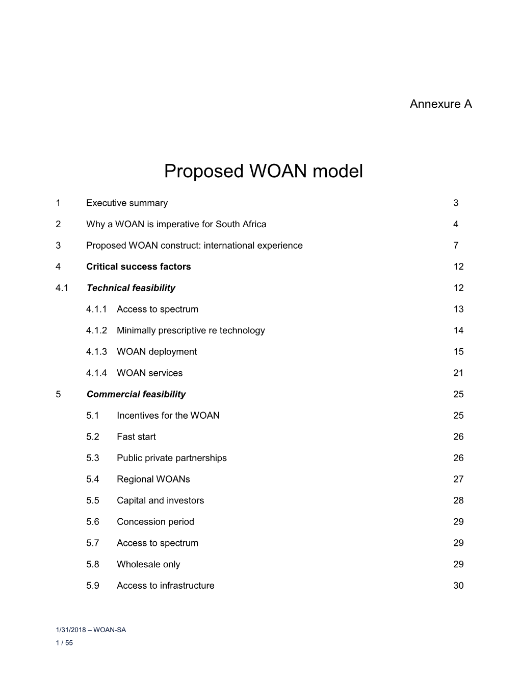 Telkom WOAN Model