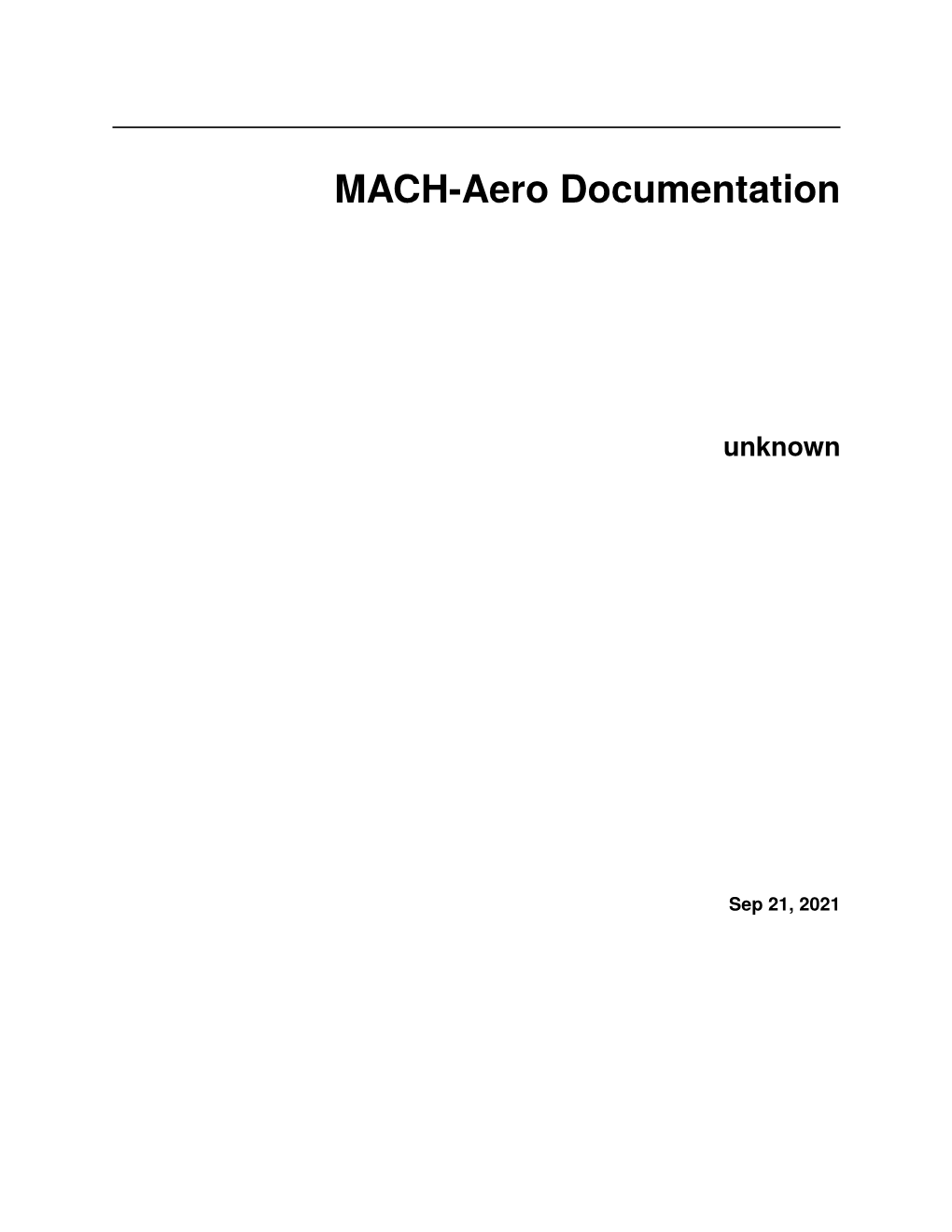 MACH-Aero Documentation Unknown