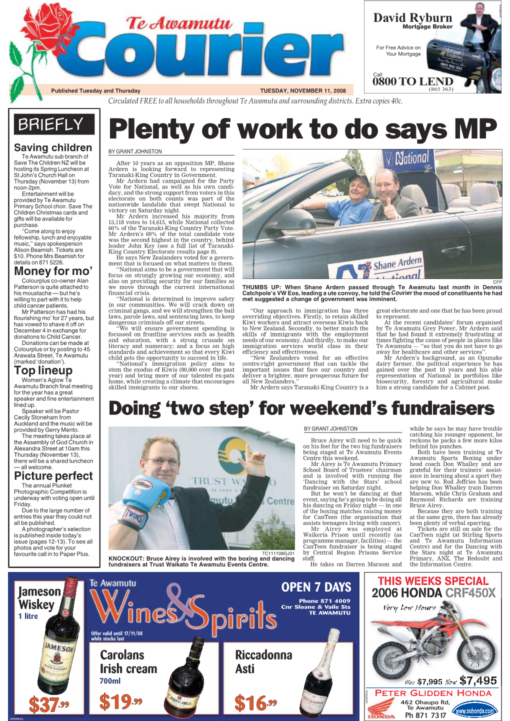 Te Awamutu Courier, Tuesday, November 11, 2008