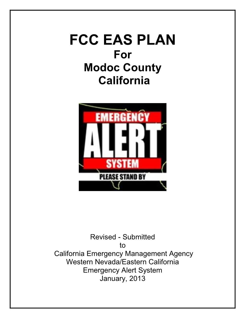 FCC EAS PLAN for Modoc County California