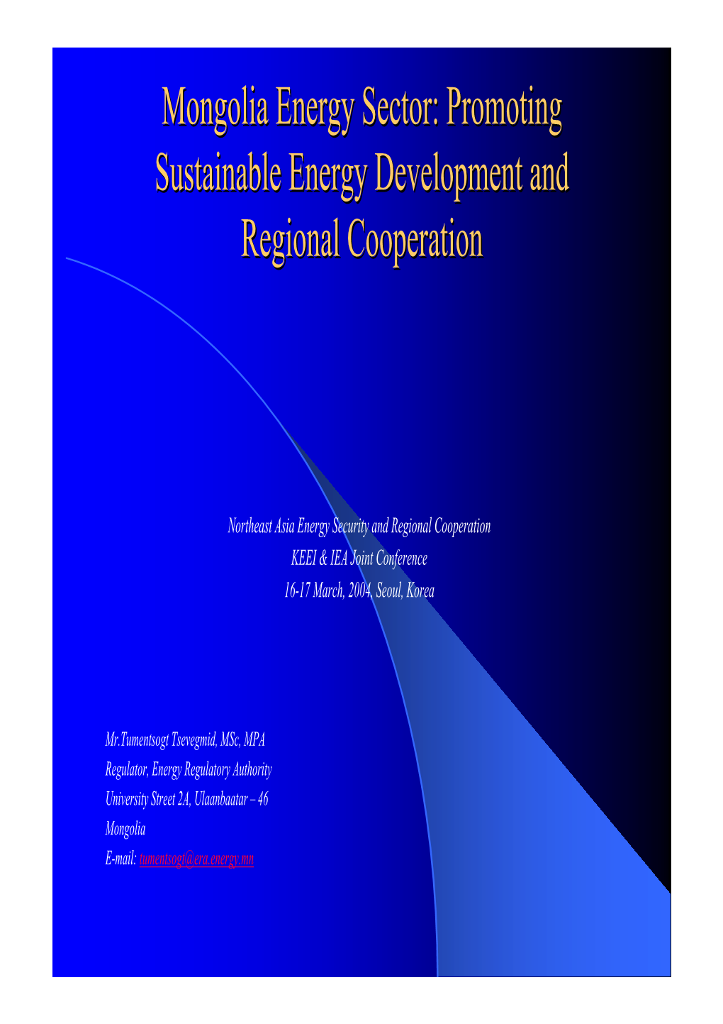 Mongolia Energy Sector: Promoting Sustainable Energy Development