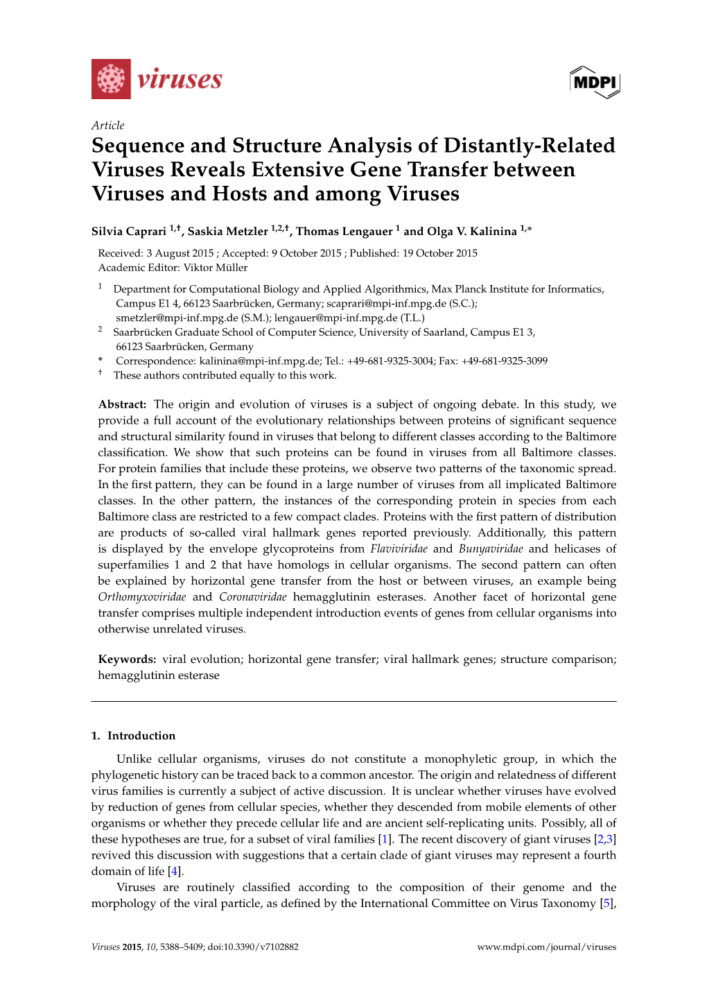 Sequence and Structure Analysis of Distantly-Related Viruses Reveals Extensive Gene Transfer Between Viruses and Hosts and Among Viruses