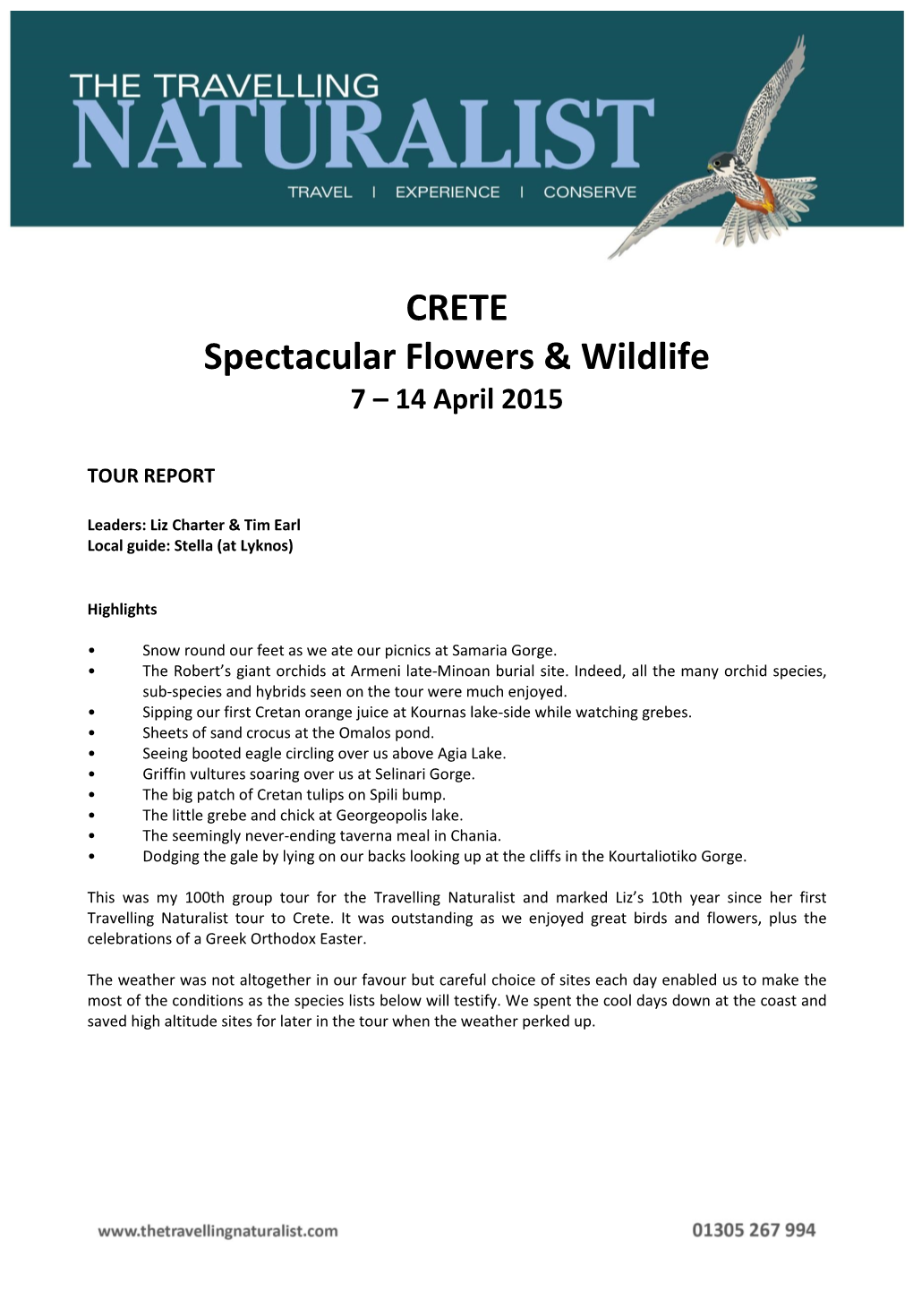 CRETE Spectacular Flowers & Wildlife