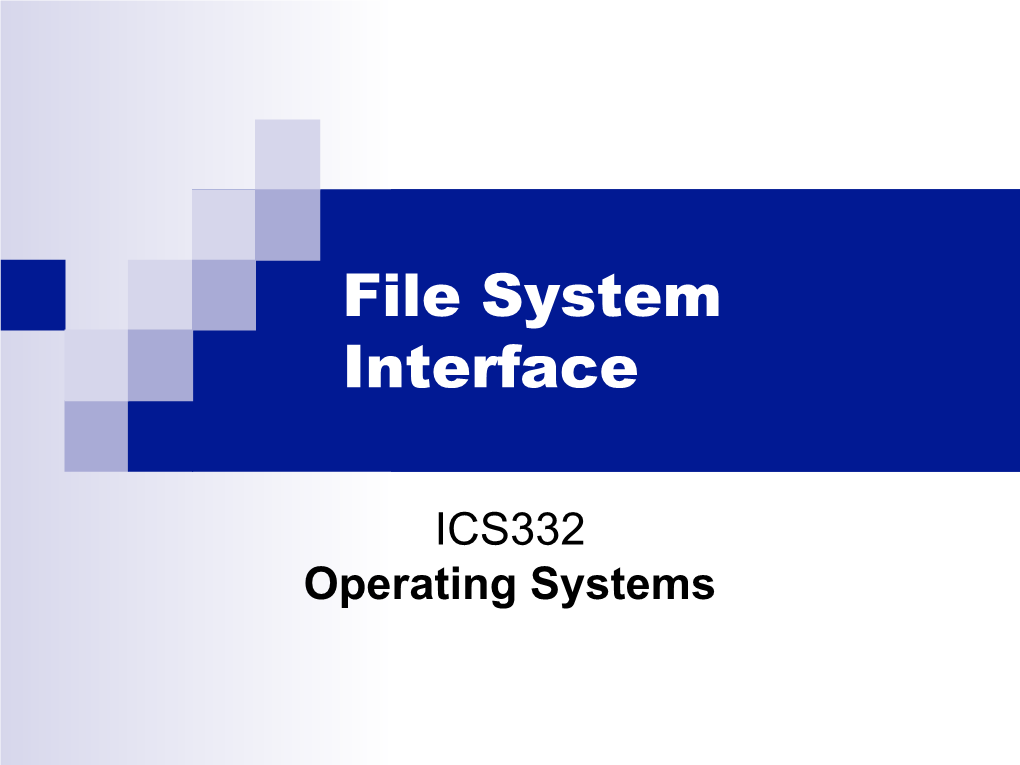 File System Interface