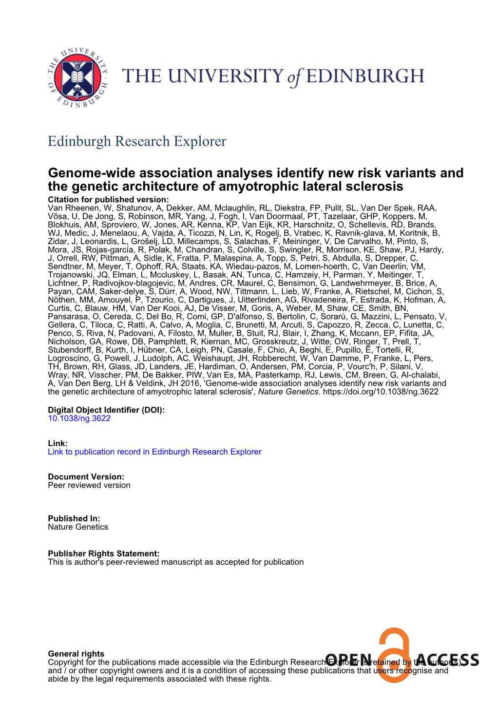 Genome-Wide Association Analyses Identify New Risk Variants and The