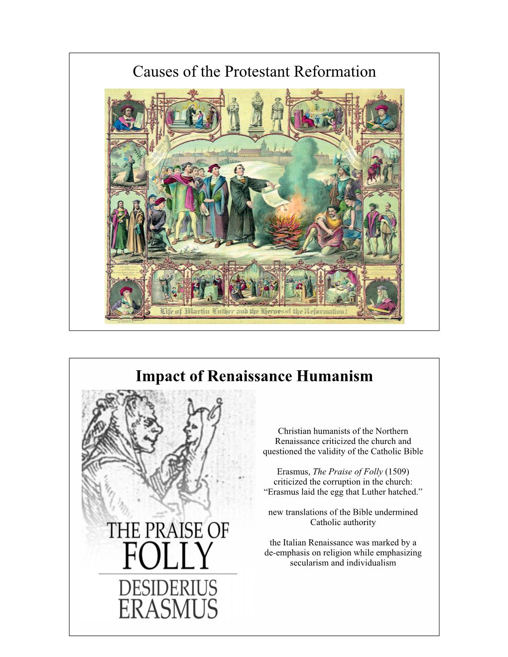Causes of the Protestant Reformation Presentation