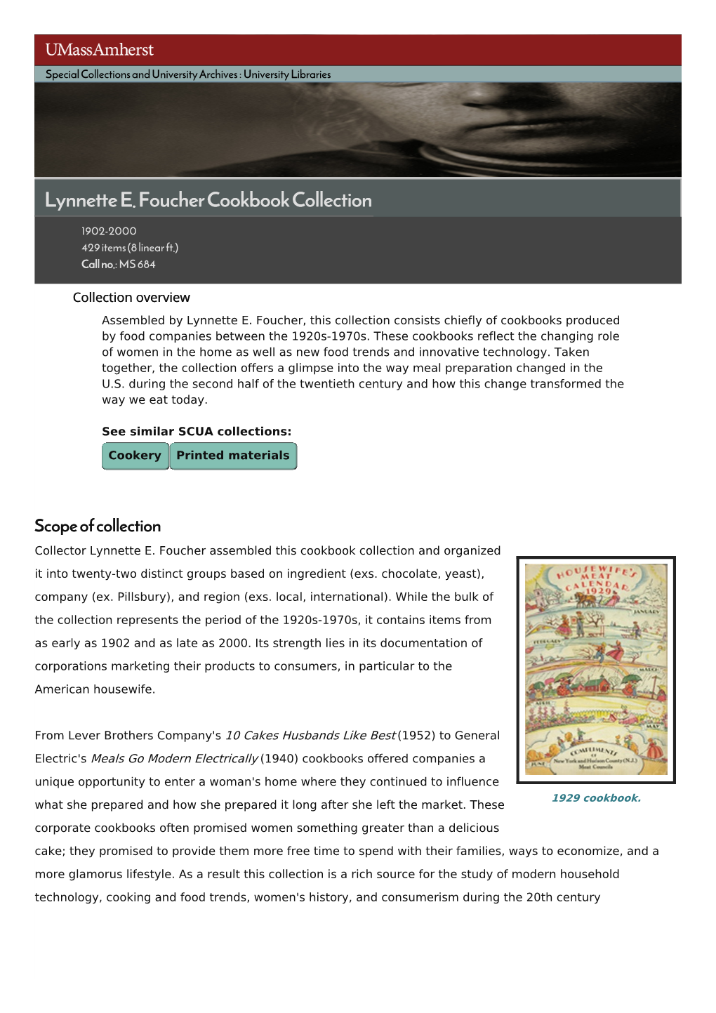 Lynnette E. Foucher Cookbook Collection