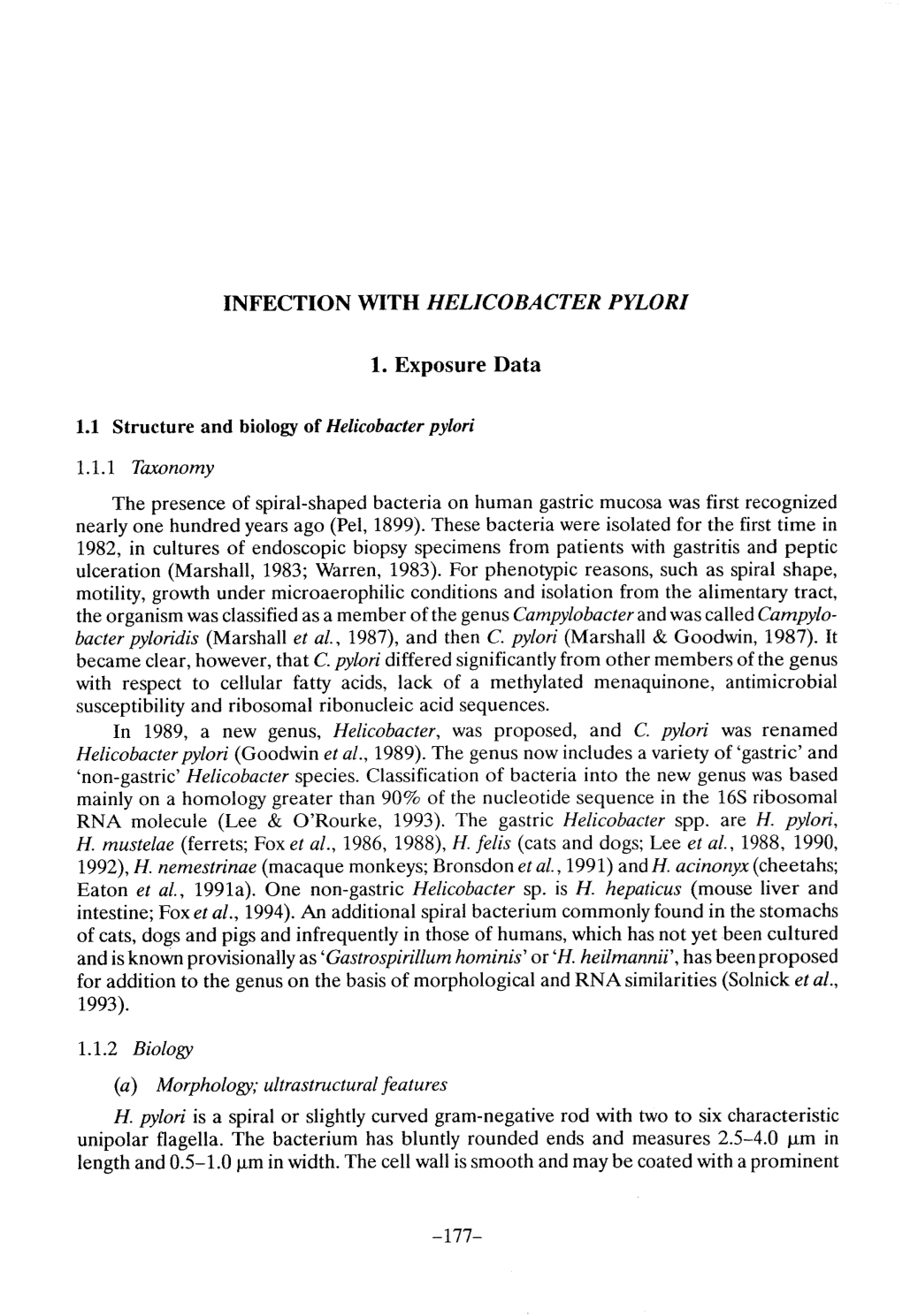 Infection with Helicobacter Pylori 179