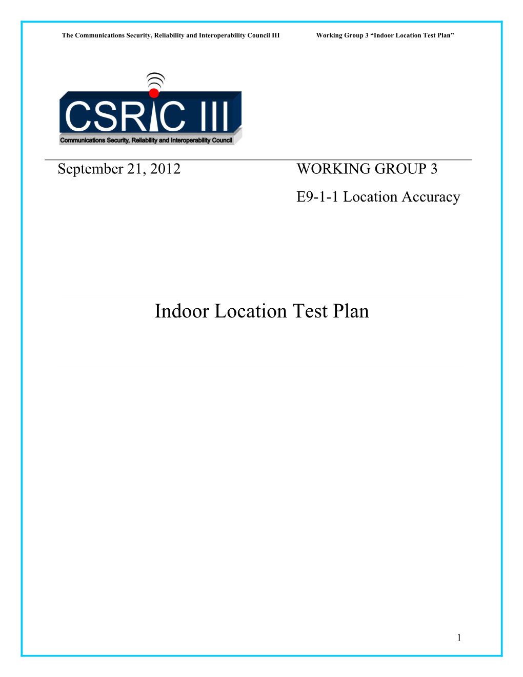 Indoor Location Test Plan”