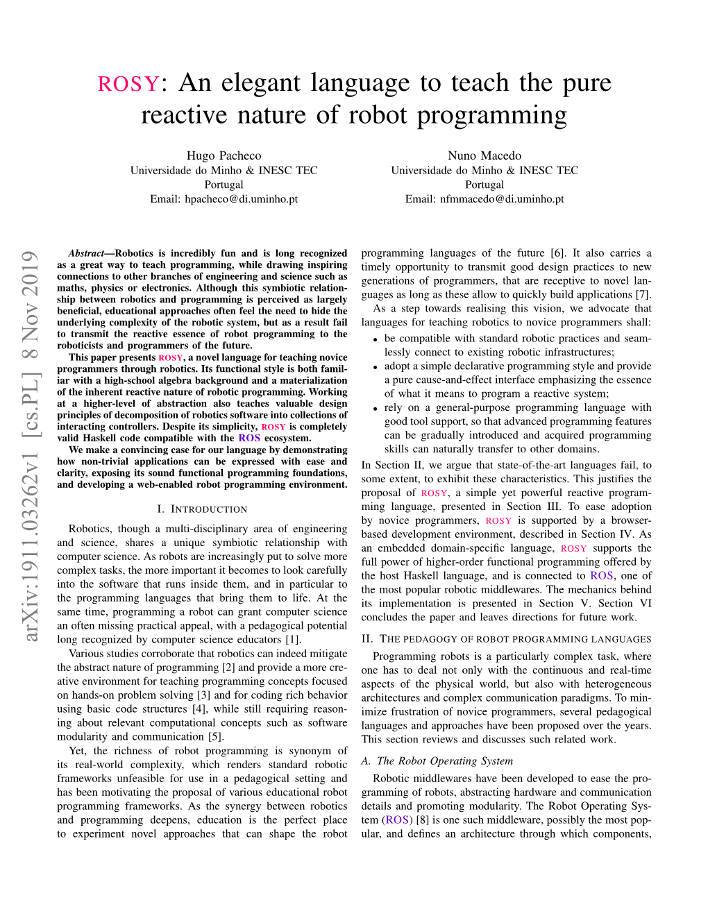 Reactive Nature of Robot Programming