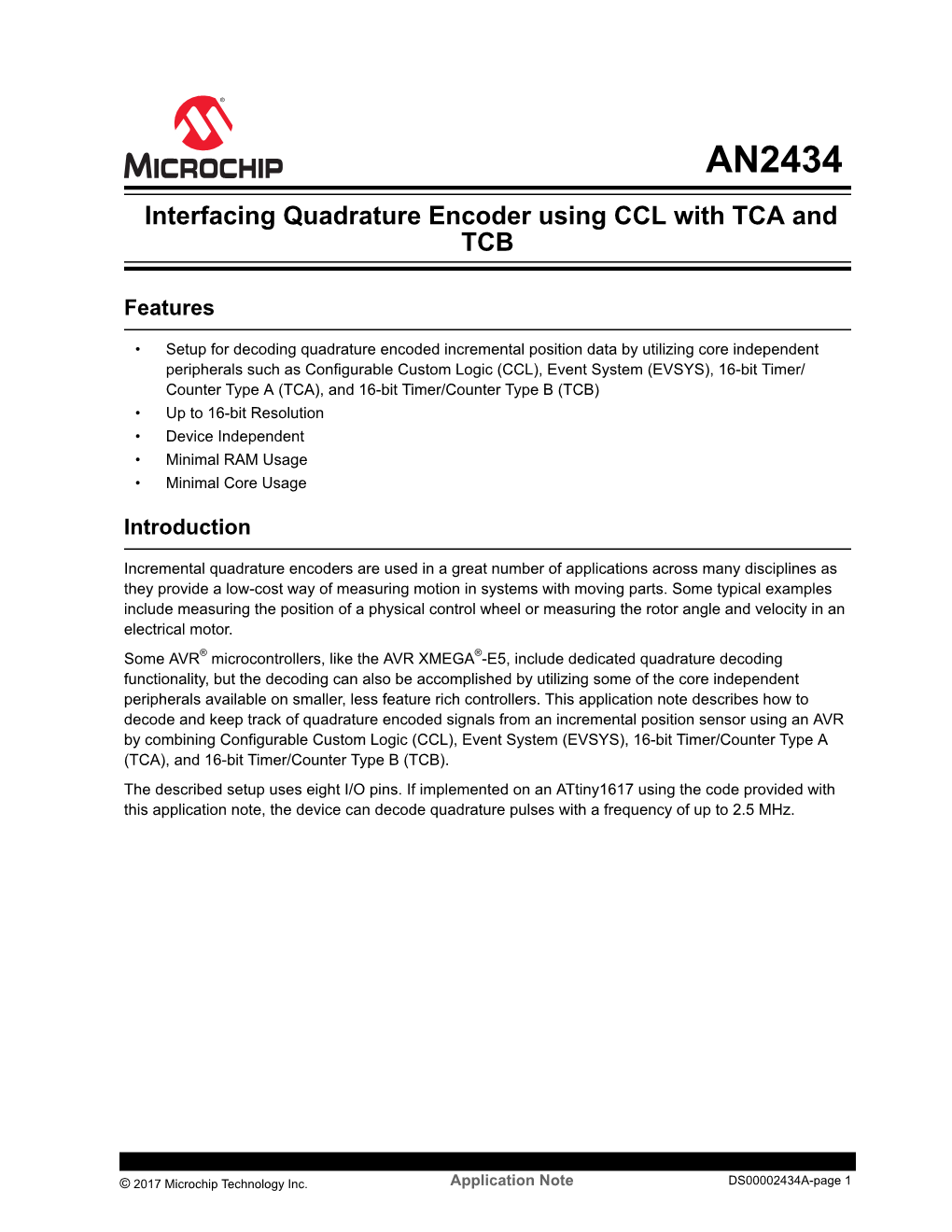 Interfacing Quadrature Encoder Using CCL with TCA and TCB