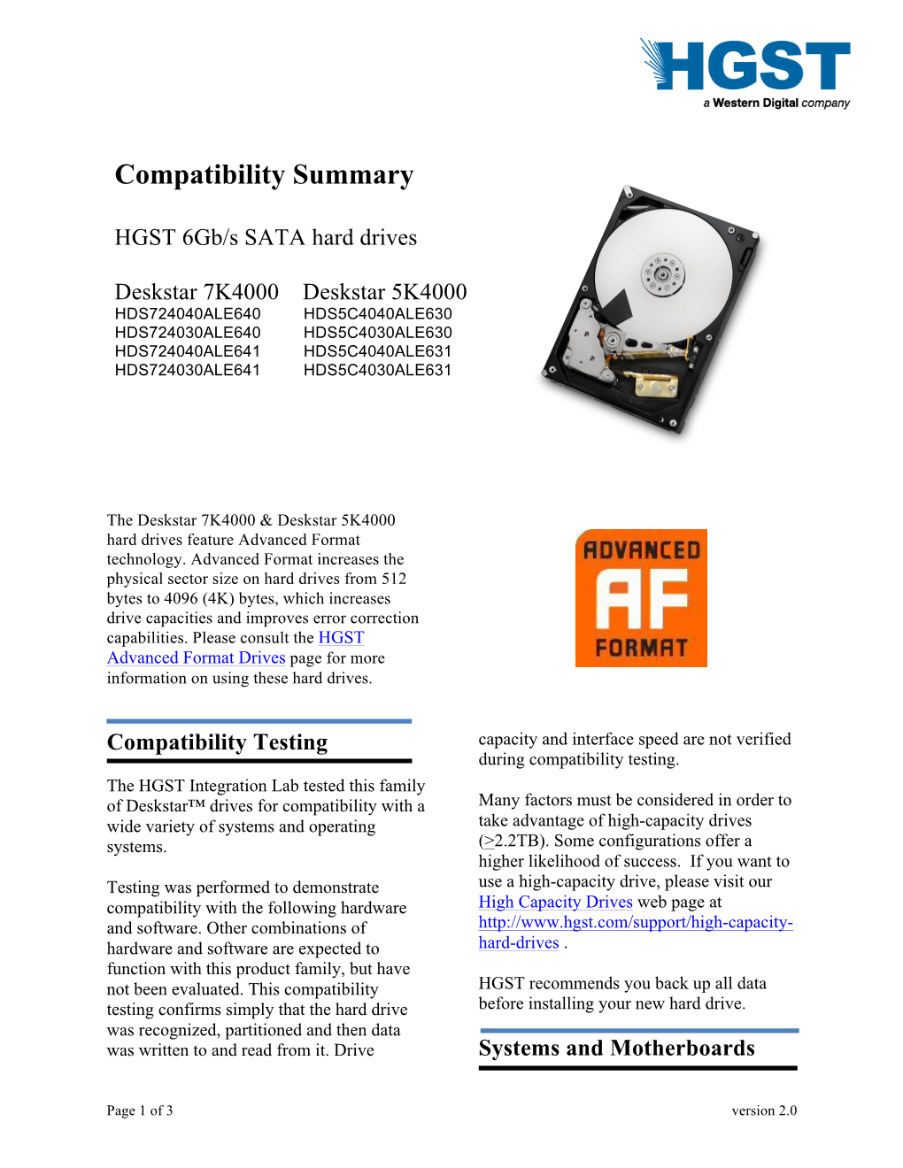 Compatibility Summary