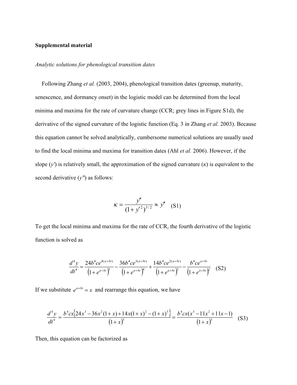 Analytic Solutions for Phenological Transition Dates