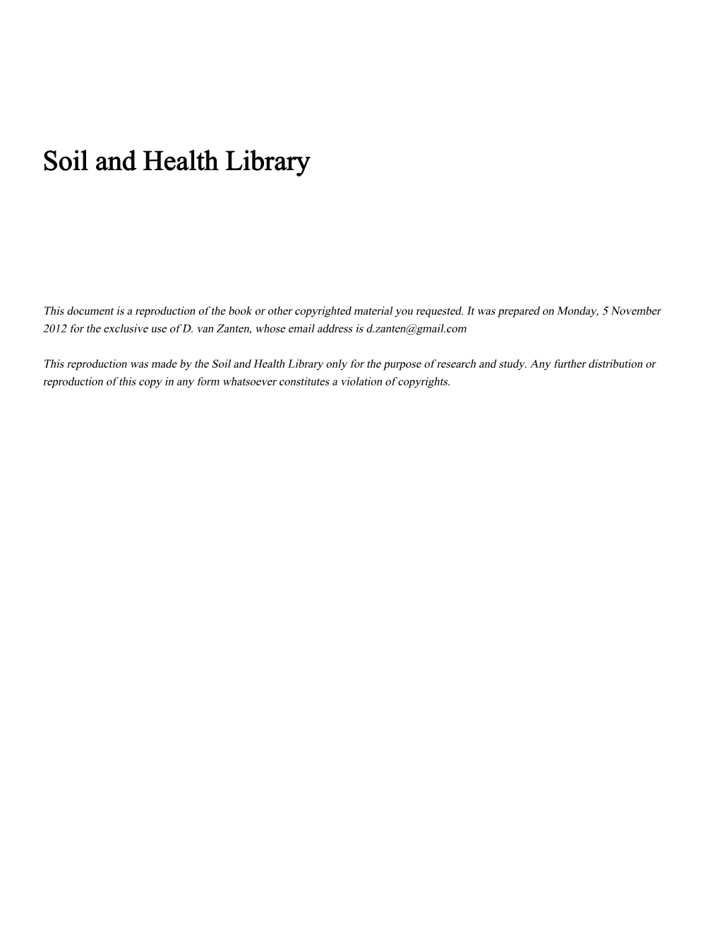 Soil and Health Library