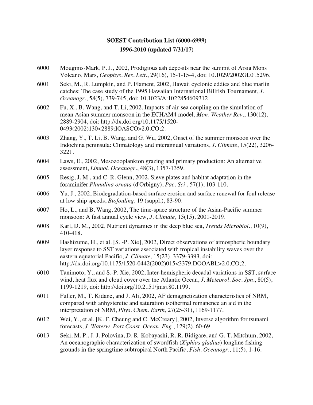 6000 Mouginis-Mark, PJ, 2002, Prodigious Ash Deposits Near Th