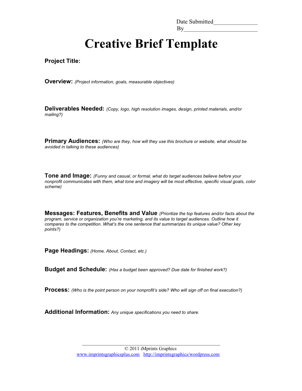 Creative Brief Template