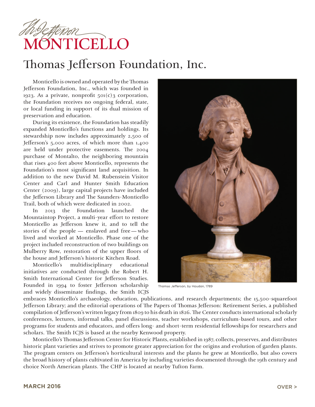 Thomas Jefferson Foundation, Inc