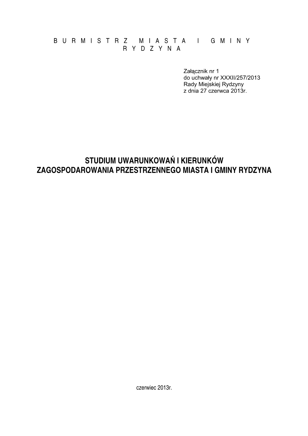 Studium Uwarunkowań I Kierunków Zagospodarowania Przestrzennego