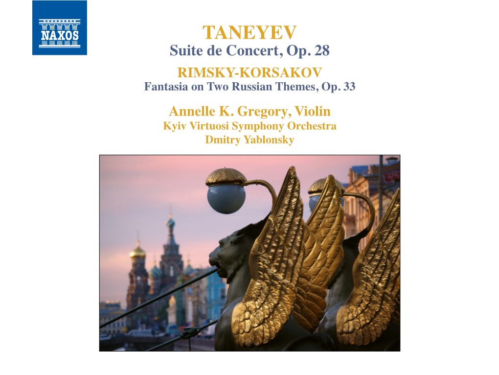 TANEYEV Suite De Concert, Op