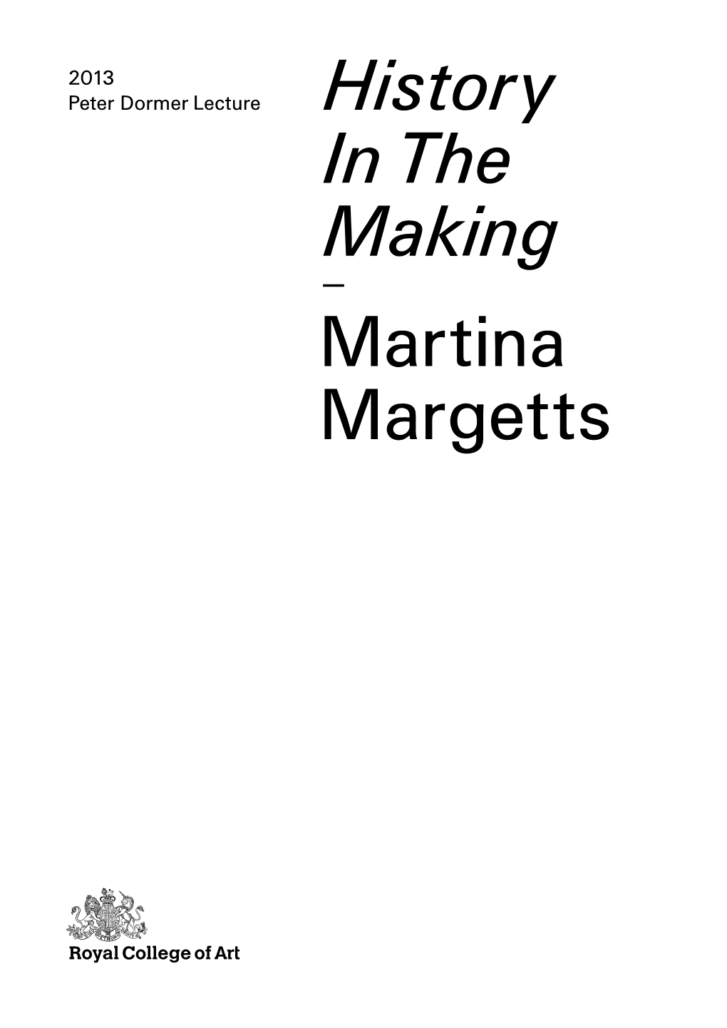 Martina Margetts History in the Making