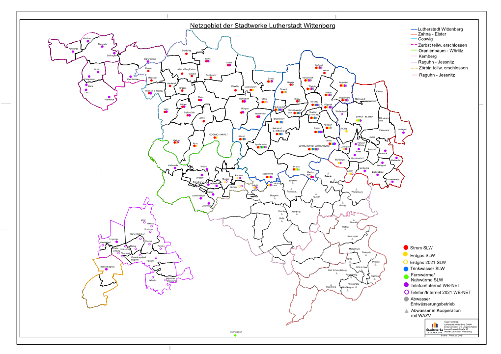 Netzgebiet Der Stadtwerke Lutherstadt Wittenberg Lutherstadt Wittenberg Zahna - Elster Kerchau Coswig Badewitz Zerbst Teilw