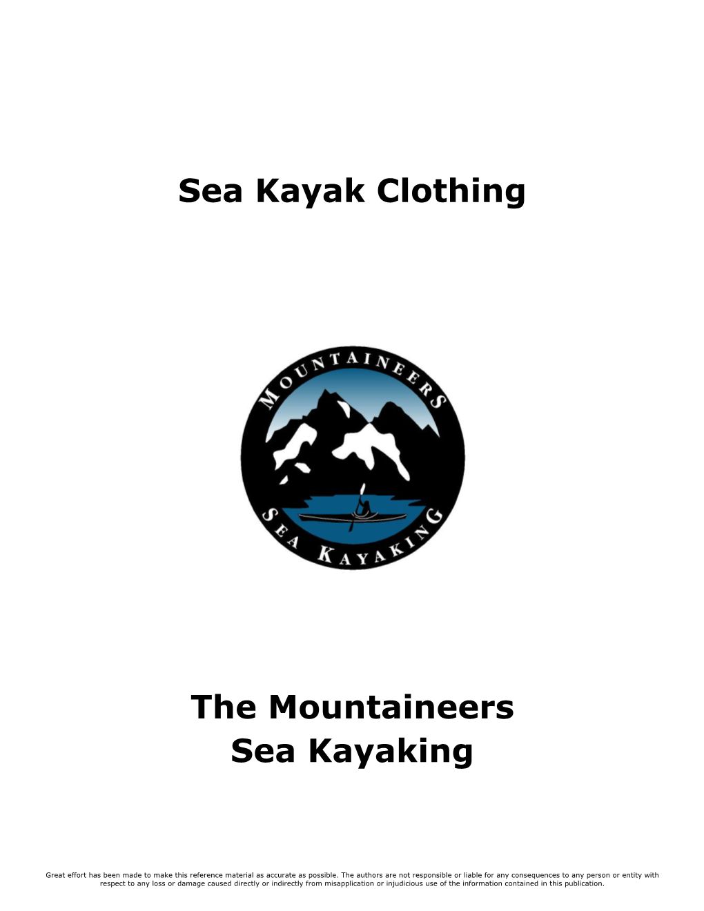 Sea Kayak Clothing