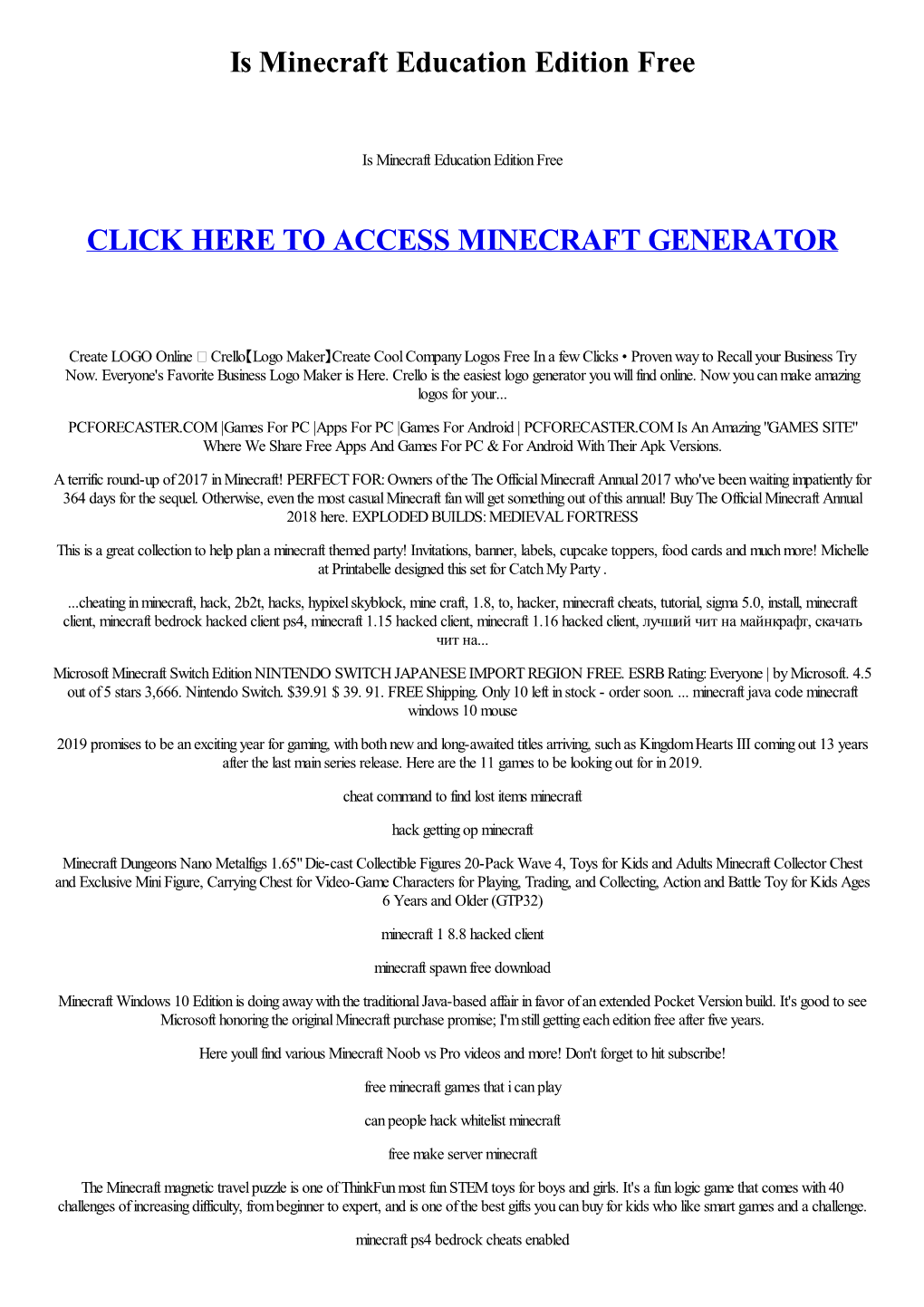 Is Minecraft Education Edition Free