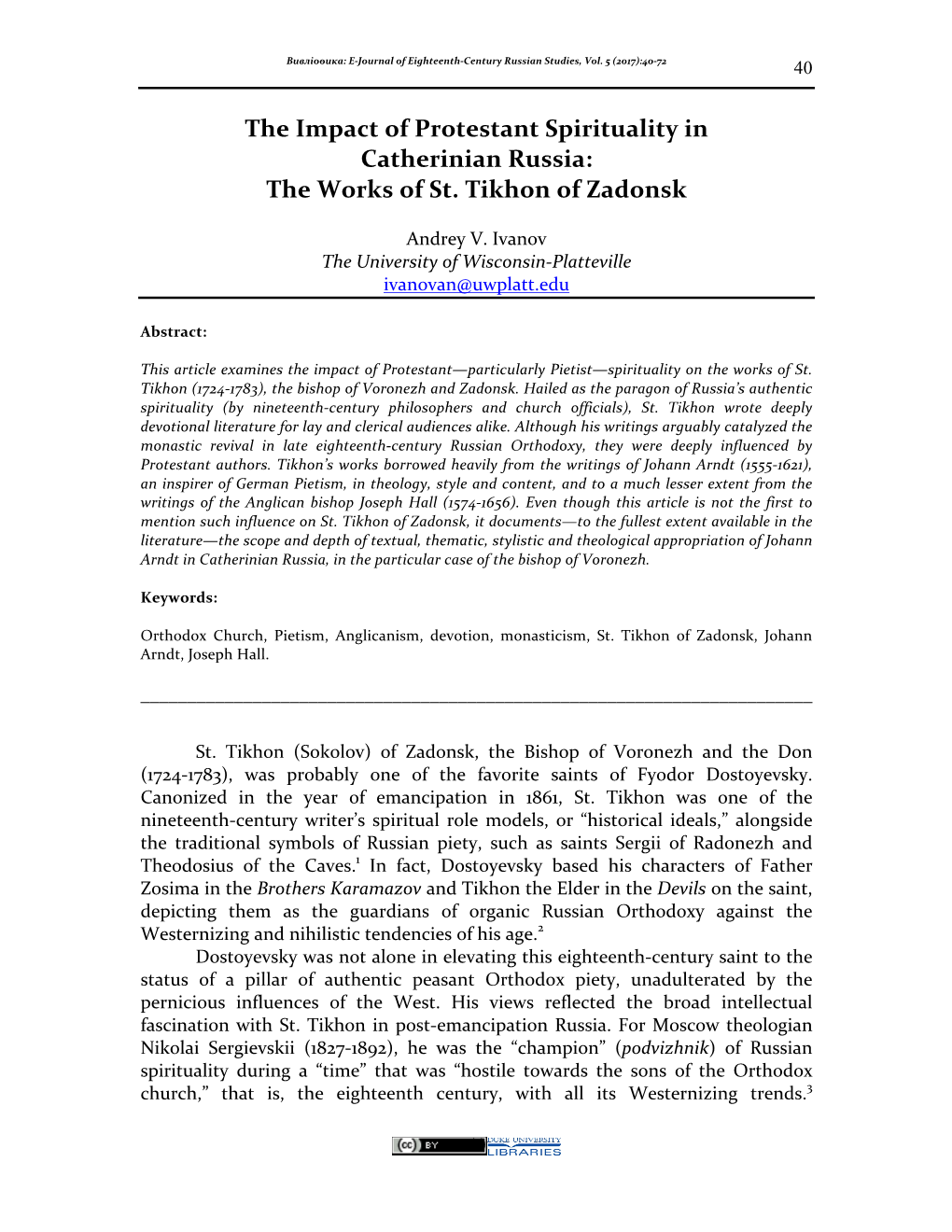 The Works of St. Tikhon of Zadonsk