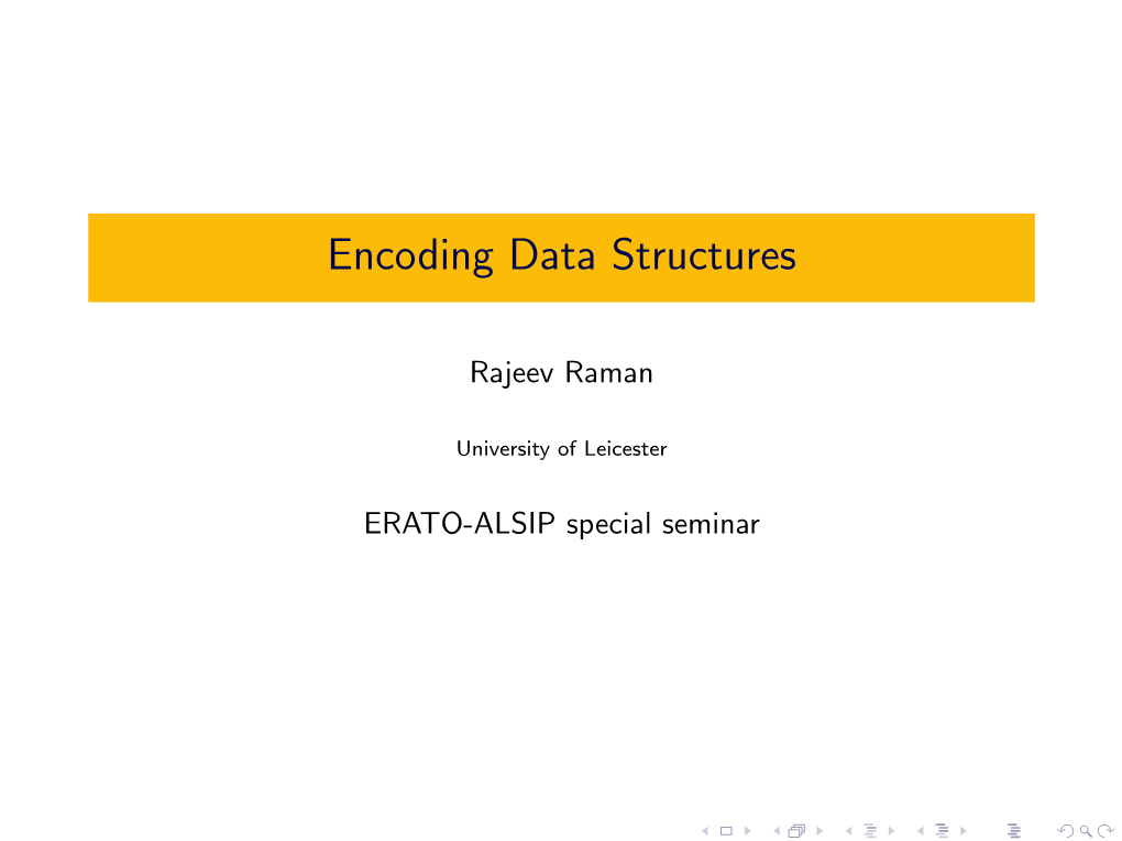 Encoding Data Structures