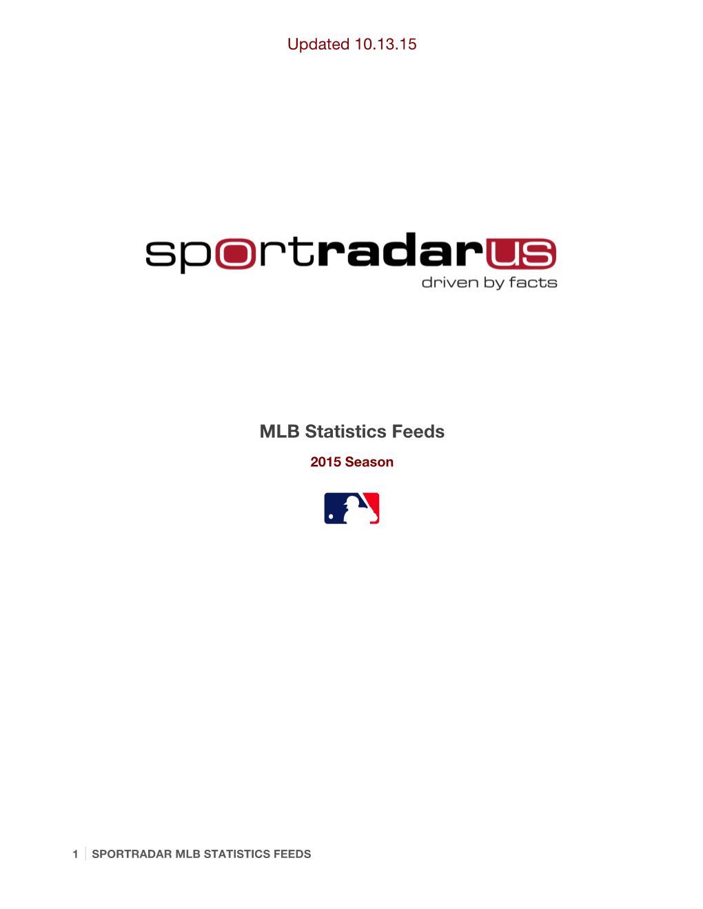 2015 Sportradar MLB Statistics Summary