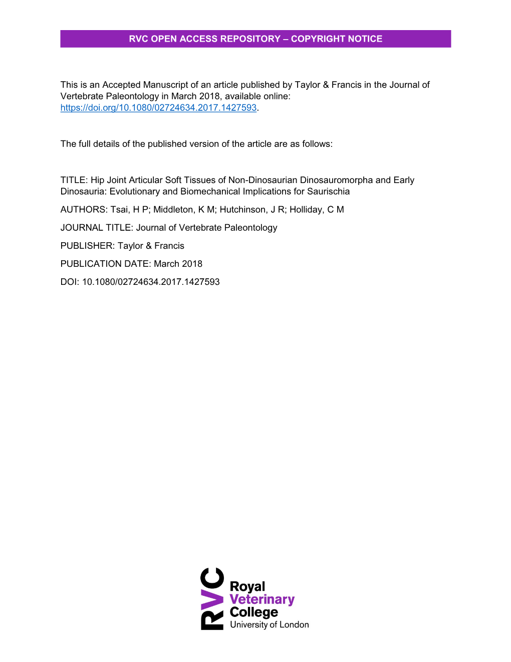 Hip Joint Articular Soft Tissues of Non-Dinosaurian Dinosauromorpha