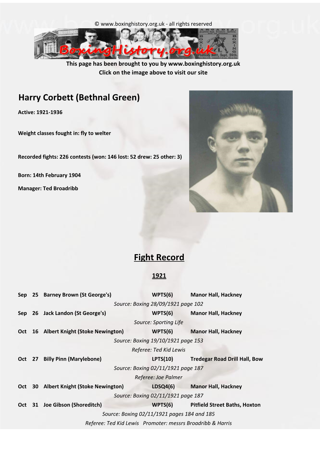 Harry Corbett (Bethnal Green)