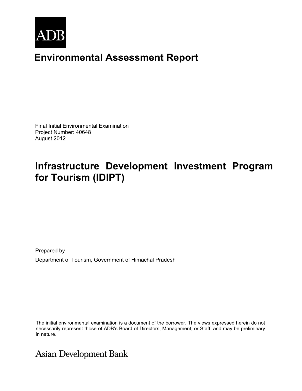 IEE: Rest Sheds, Toilet Facilities and Viewpoints Along Path from TRC to Temple ______ENVIRONMENTAL ASSESSMENT DOCUMENT