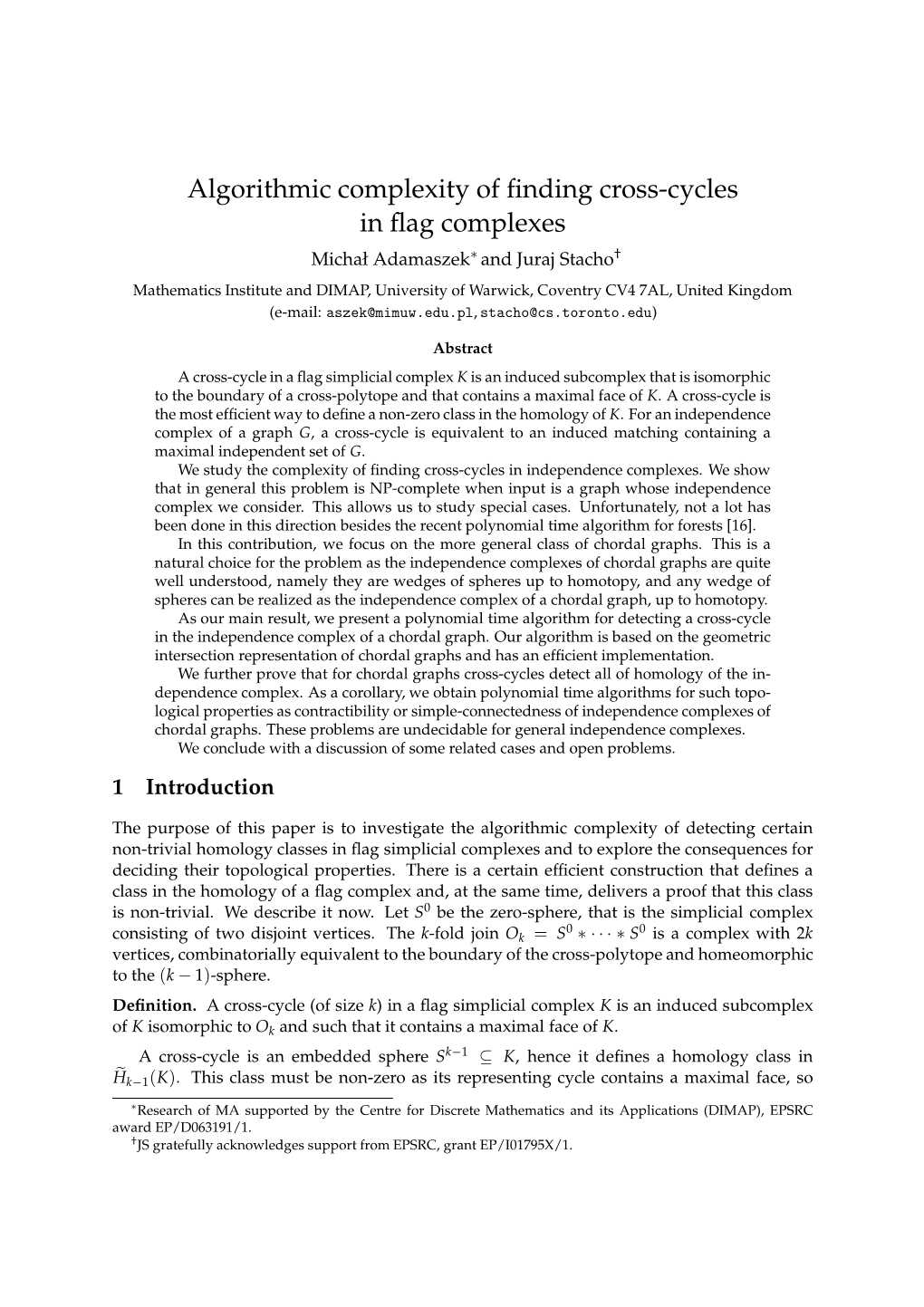 Algorithmic Complexity of Finding Cross-Cycles in Flag Complexes