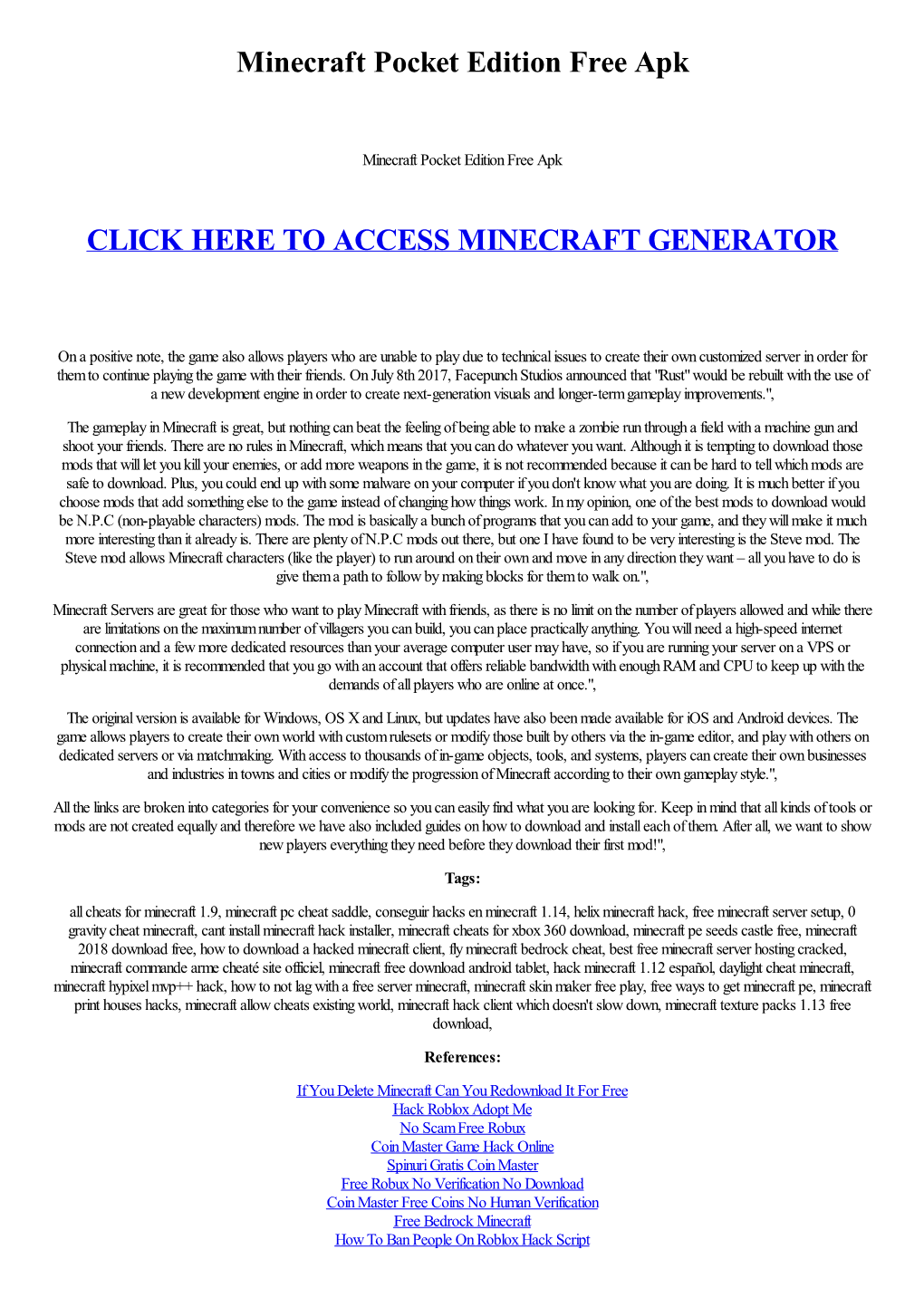 Minecraft Pocket Edition Free Apk