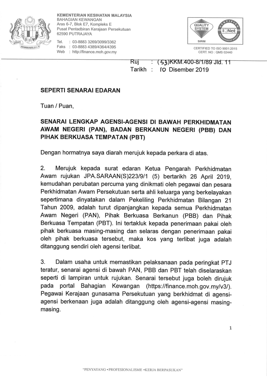 Senarai Agensi Perkhidmatan Awam Negeri (Pan), Pihak Berkuasa Berkanun Negeri (Pbb) Dan Pihak Berkuasa Tempatan (Pbt)