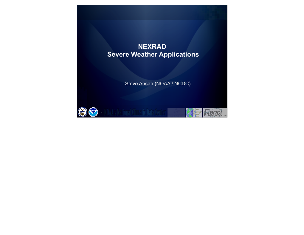 NEXRAD Radar Applications