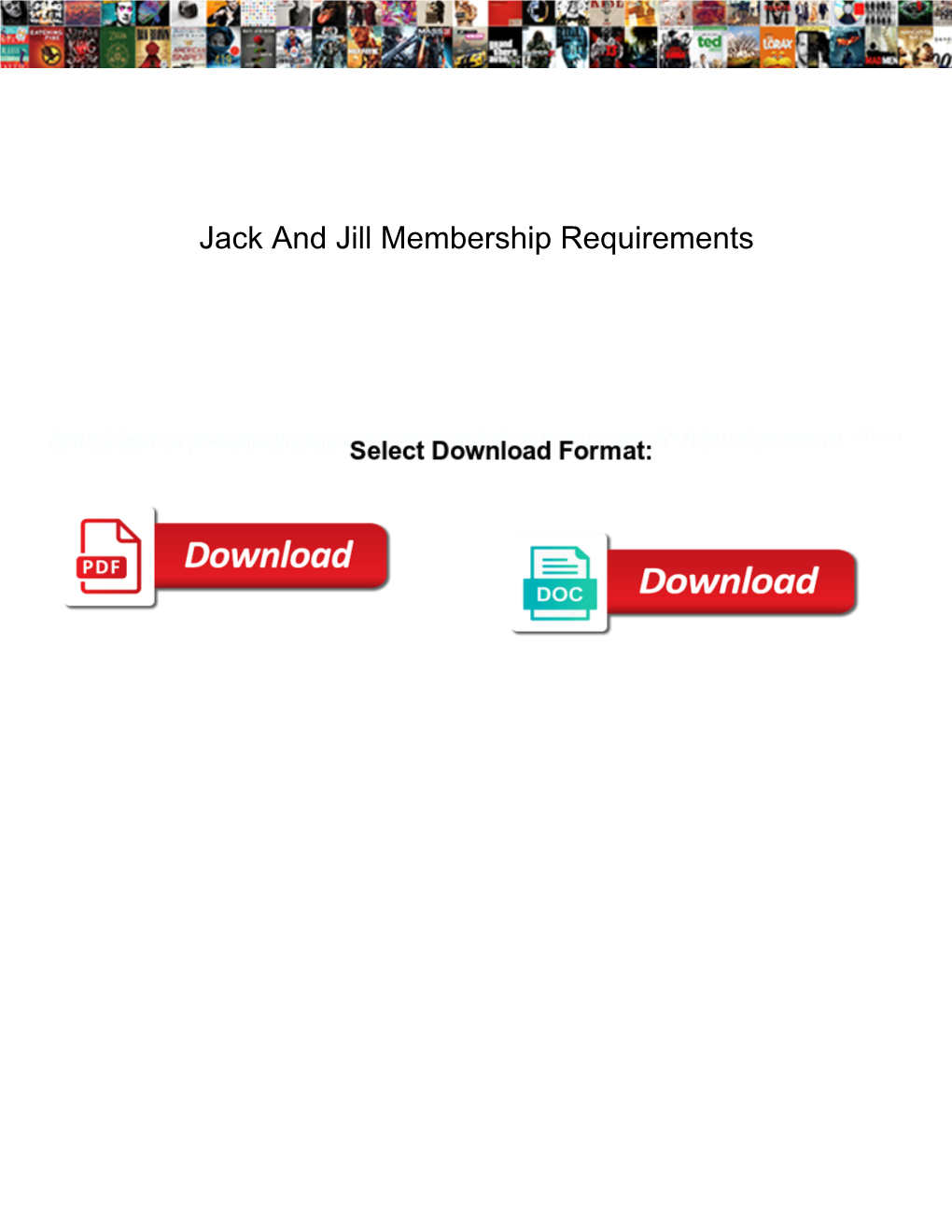 Jack and Jill Membership Requirements