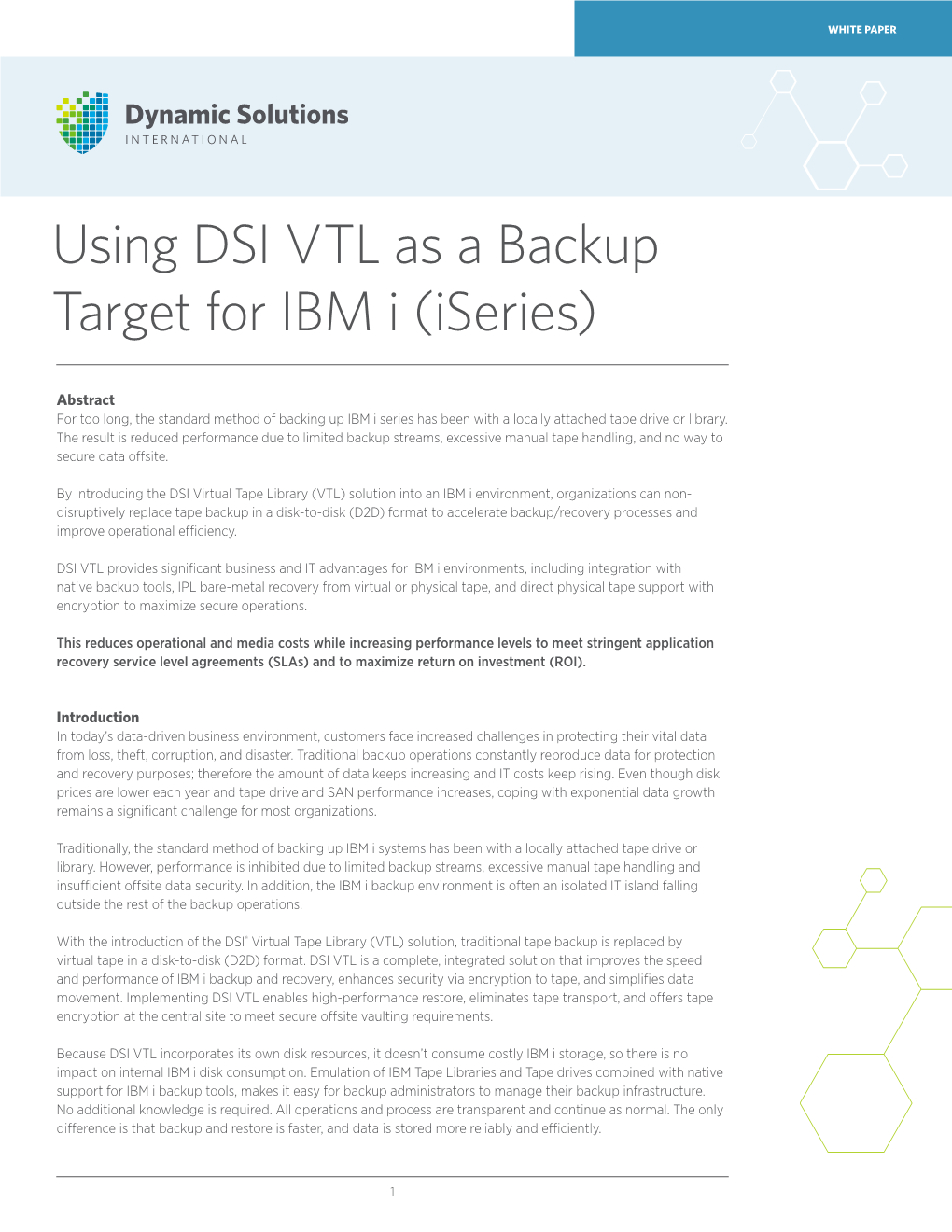 Using DSI VTL As a Backup Target for IBM I (Iseries)