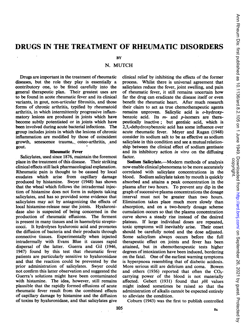 Drugs in the Treatment of Rheumatic Disorders