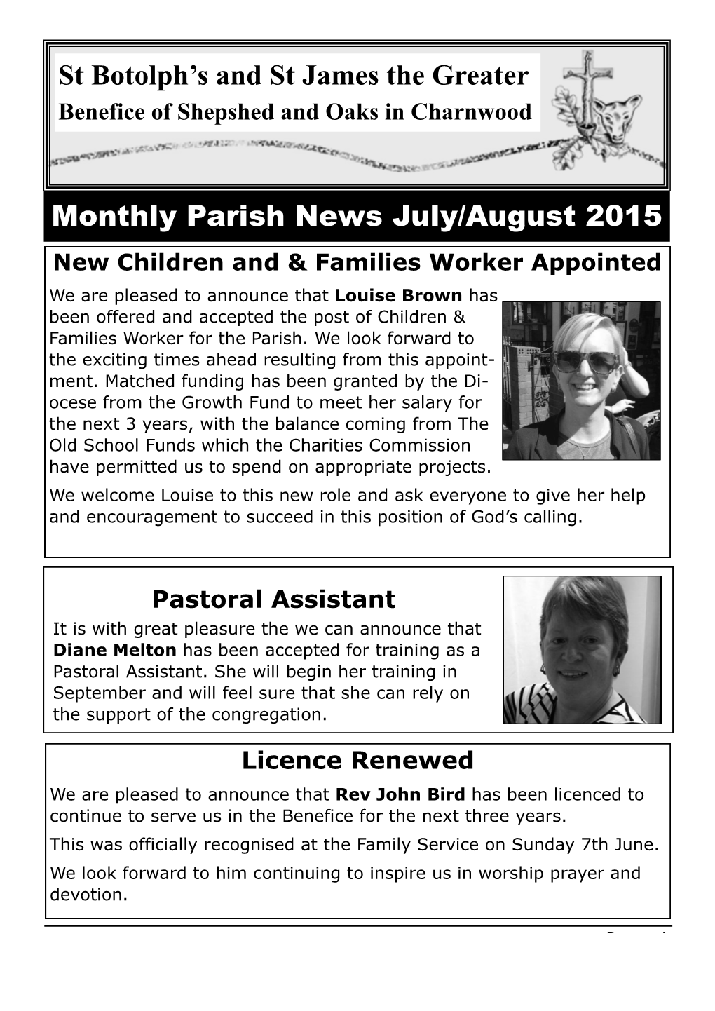 St Botolph's and St James the Greater Monthly Parish News July/August