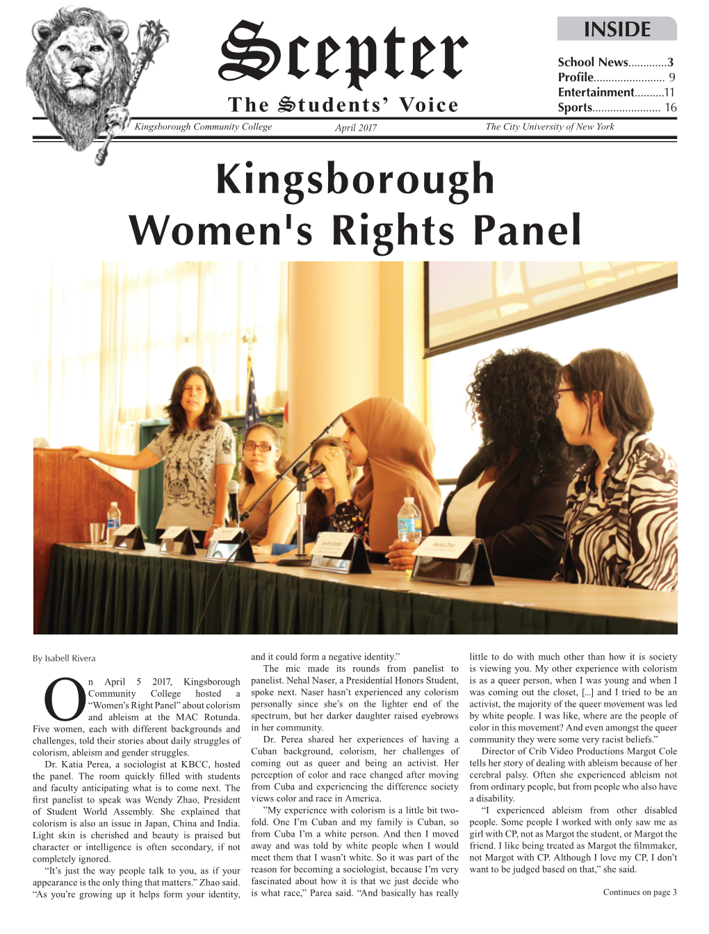 Kingsborough Women's Rights Panel