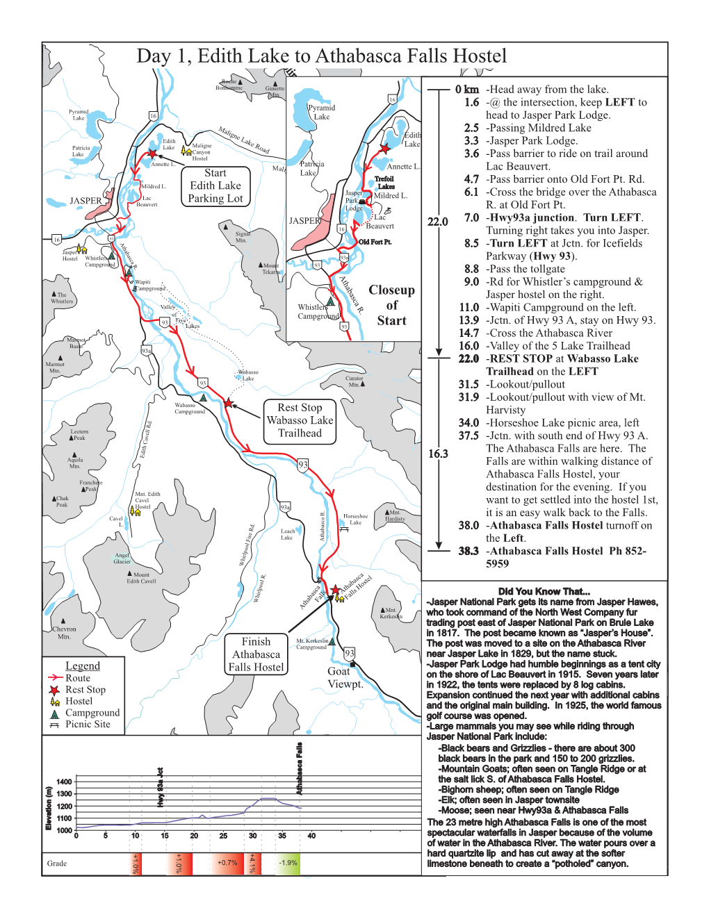 Day 1, Edith Lake to Athabasca Falls Hostel