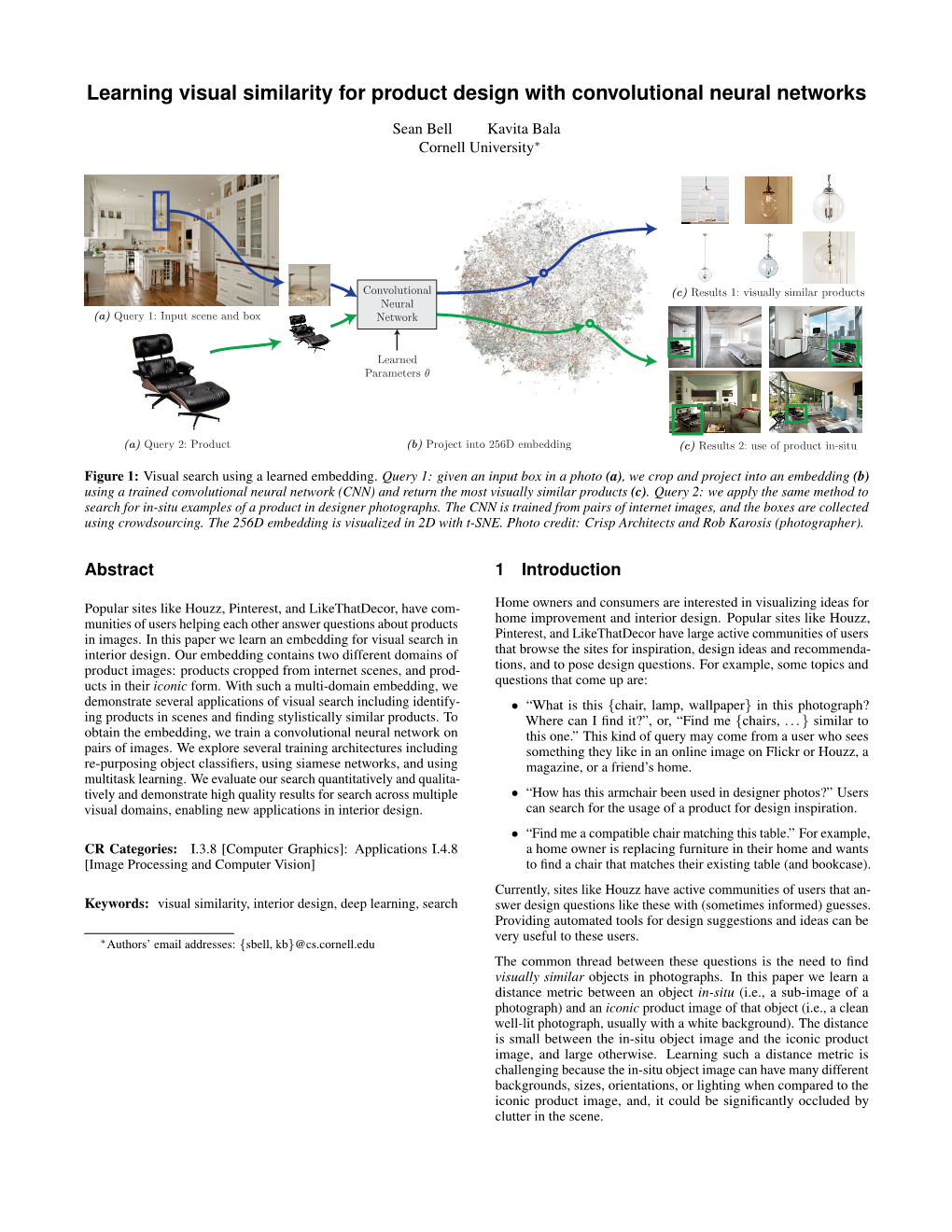 Learning Visual Similarity for Product Design with Convolutional Neural Networks