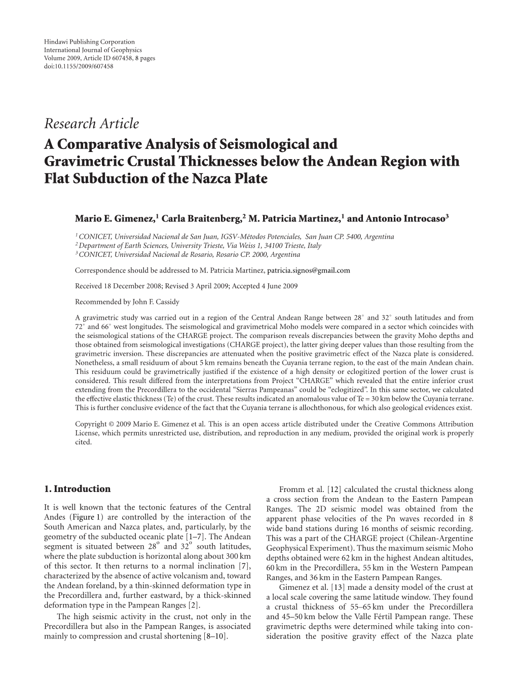 A Comparative Analysis of Seismological and Gravimetric Crustal Thicknesses Below the Andean Region with Flat Subduction of the Nazca Plate