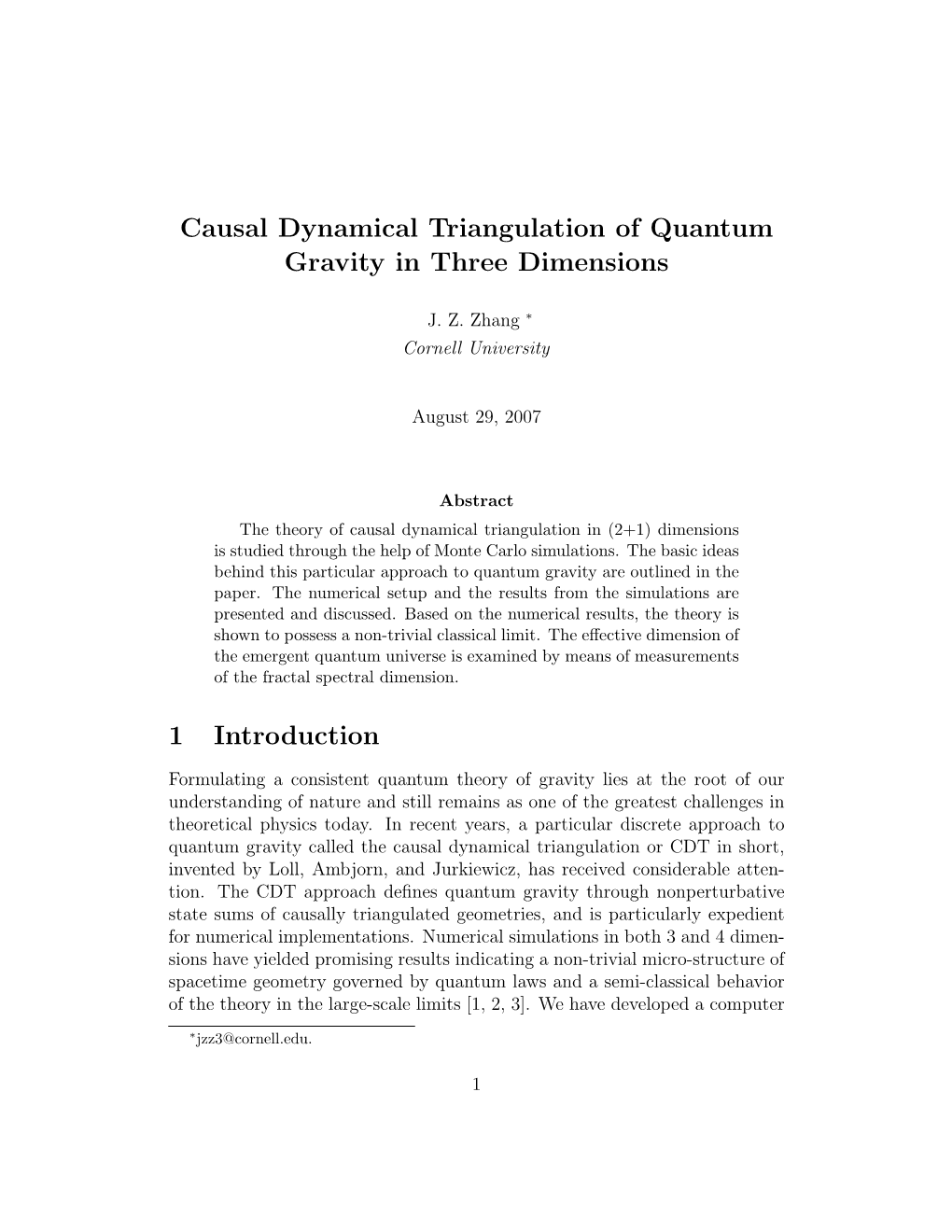 Causal Dynamical Triangulation of Quantum Gravity in Three Dimensions