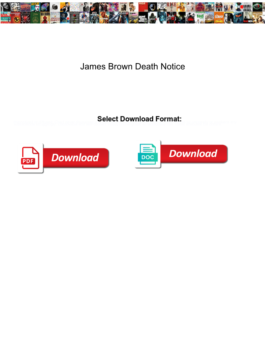 James Brown Death Notice