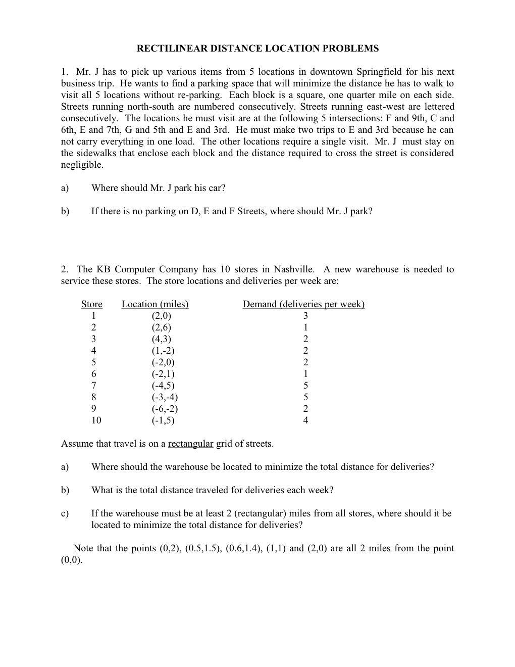 Rectilinear Distance Location Problems